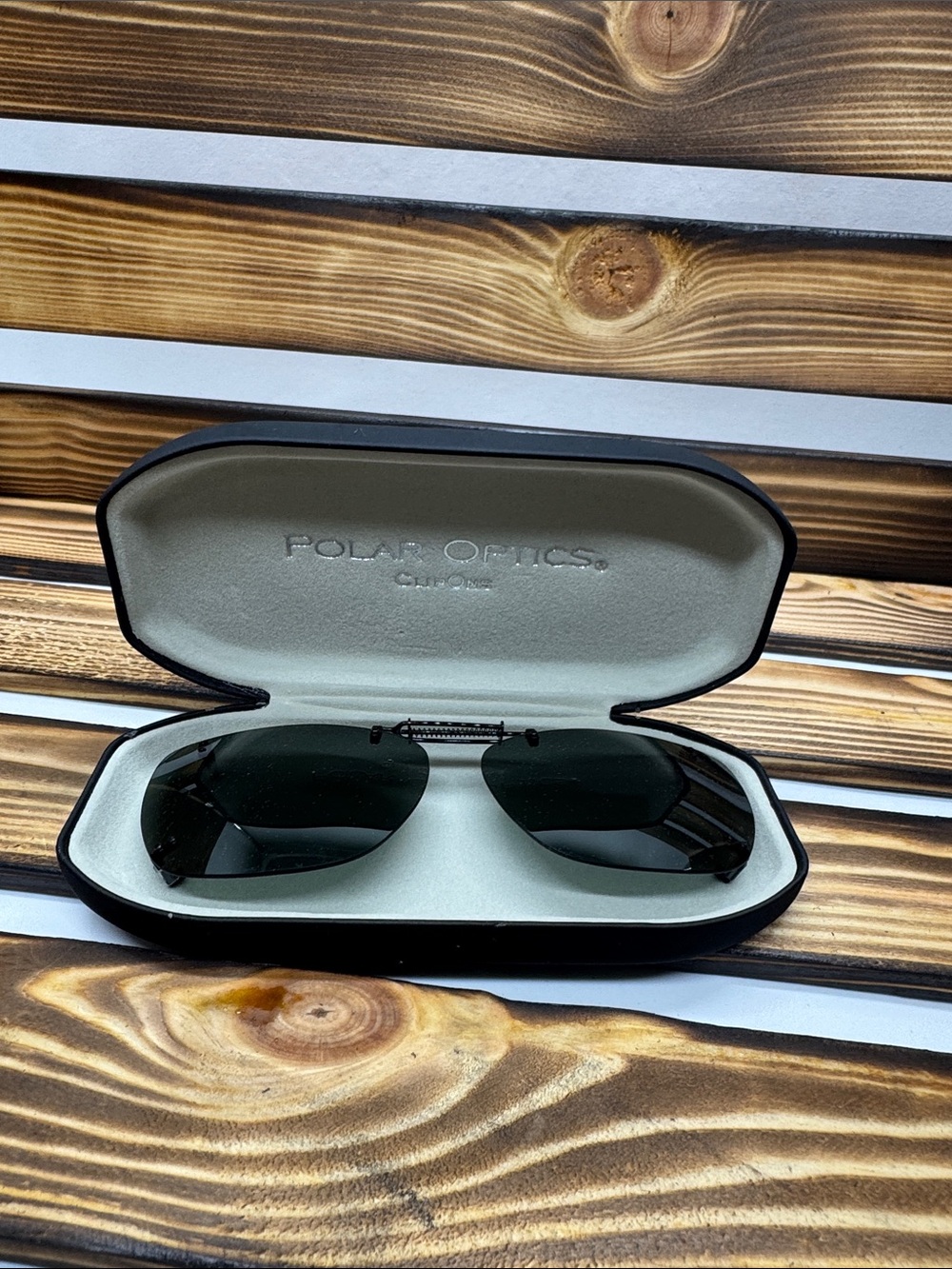 Polar Optics Polarized Clip-On Sunglasses with Protective Hard Case #0135